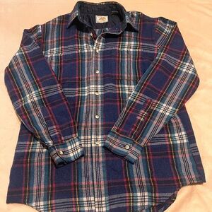 Vintage club run sport Blue Plaid 10% wool flannel